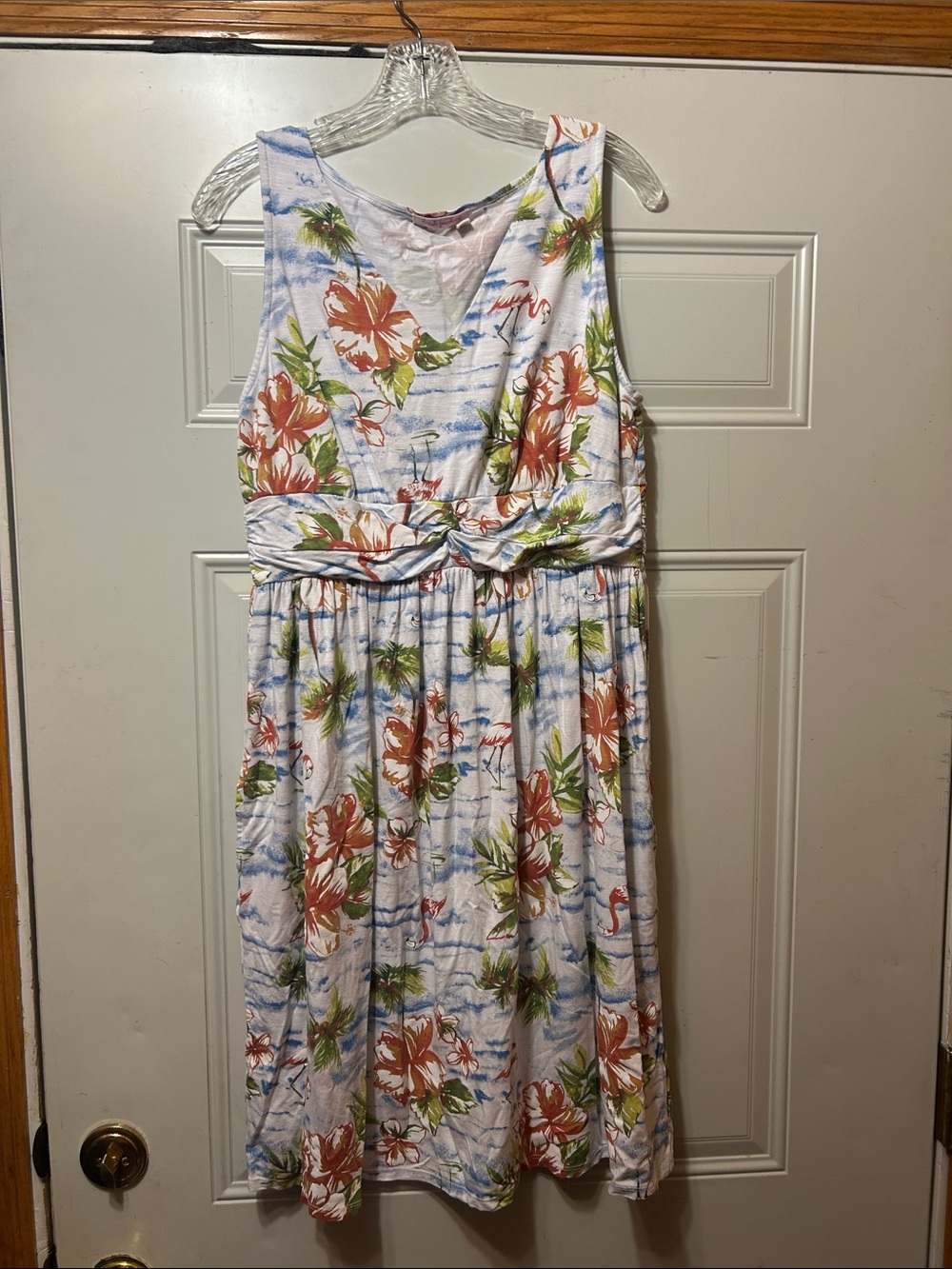 Fresh Produce White Floral Tropical Print Dress XL